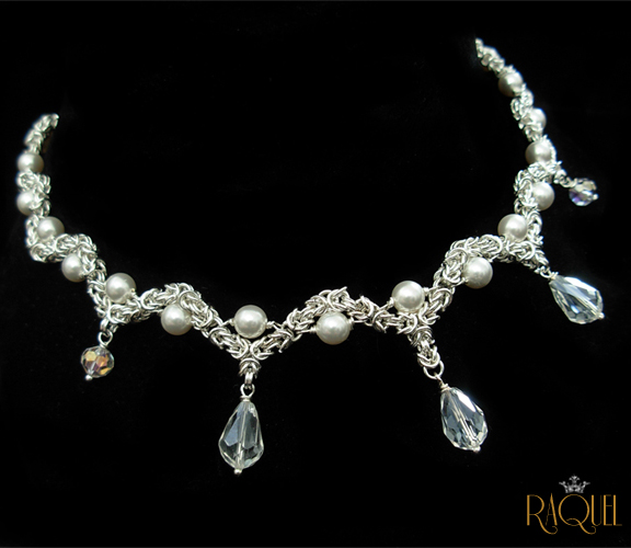 waves of pearls bridal necklace